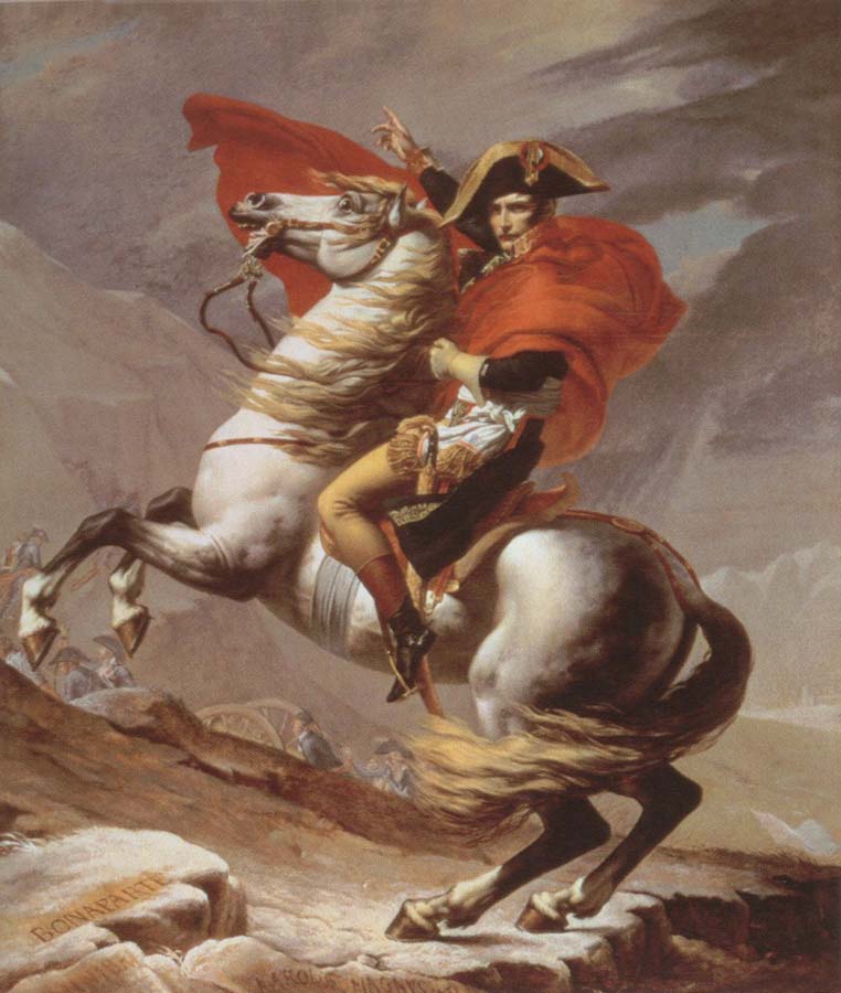 Jacques-Louis  David napoleon crossing the alps